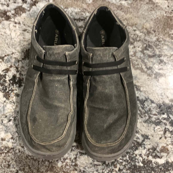 Ariat mens charcoal canvas hilo stretch shoes - Picture 1 of 6